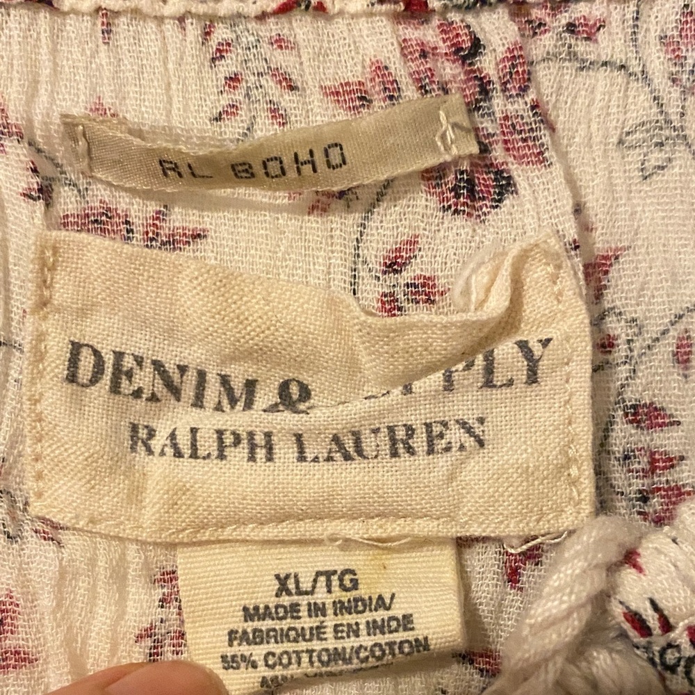 Ralph Lauren Cream and Red Floral Blouse - Picture 2 of 5